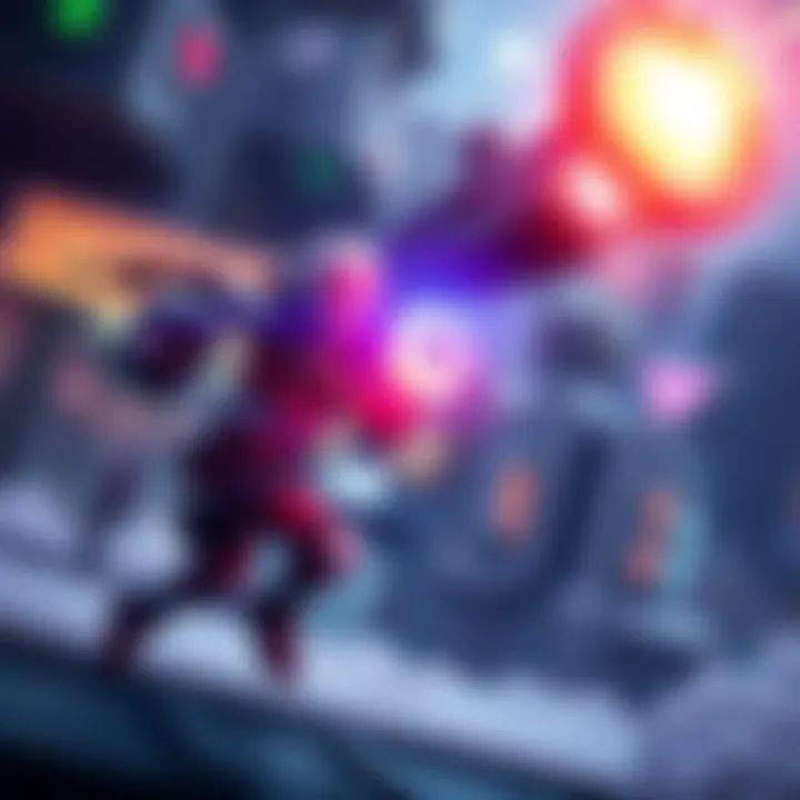 Character using a gravity cannon A player in a game launching a gravity cannon attack, showcasing a dash and slide maneuver