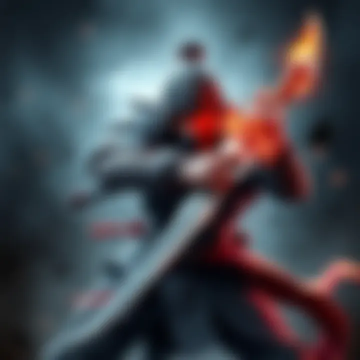 A skilled warrior wielding a Greatsword, demonstrating combat techniques in a fierce battle stance.