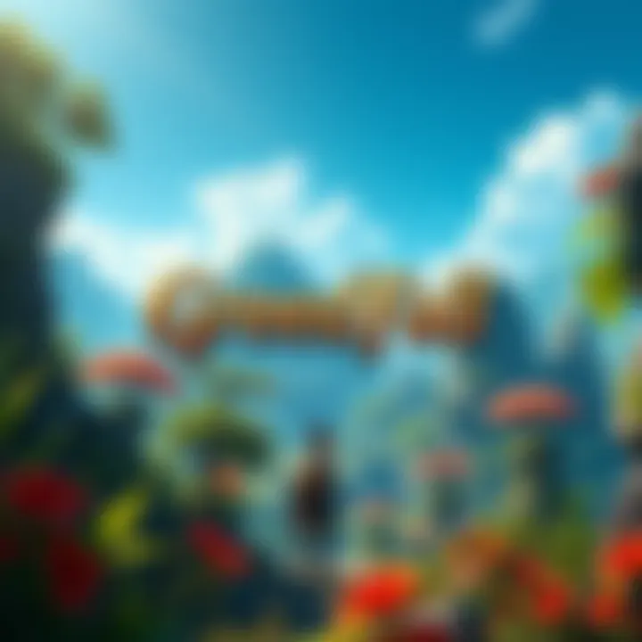 A scene depicting a character exploring the vibrant world of GreedFall, featuring lush vegetation and fantasy elements.