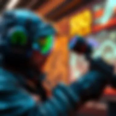 Green and blue weapons comparison A gamer analyzing the differences between a green weapon and a blue weapon in a video game, highlighting brand names like VLADOF and DAHL.