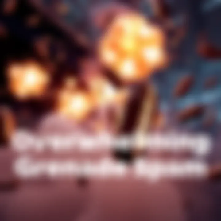 Overwhelming Grenade Spam A chaotic scene showing multiple grenades exploding in a space environment, illustrating player concerns about duplication glitches.