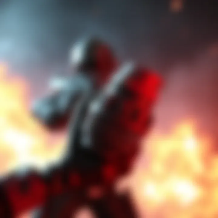 A grenade sticking to a character in a combat scene, illustrating the effect of the Cyber Adhesion perk