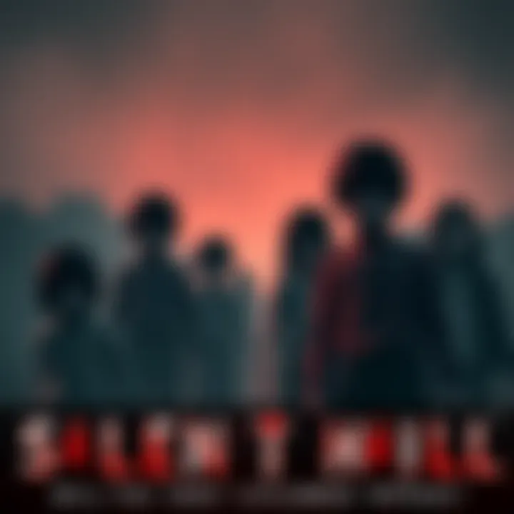 Grey Children in Silent Hill A group of grey children with blank expressions in a foggy, eerie setting representing Silent Hill