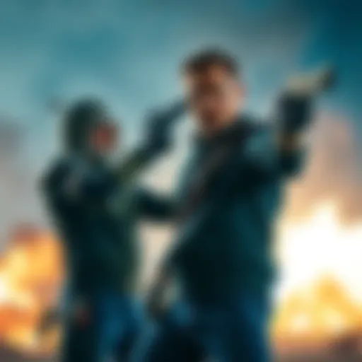 Grif stands confidently while facing Wash in a tense confrontation, showcasing his strength and determination.