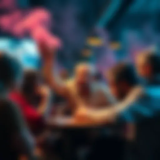 A group of people arguing and expressing frustration in an online forum setting, depicting the chaos caused by grifters.