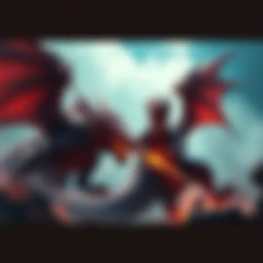 Grigori the Red Dragon in Battle Grigori the Red Dragon faces off against Fatalis, showcasing its powerful physique and fiery breath in an intense clash.