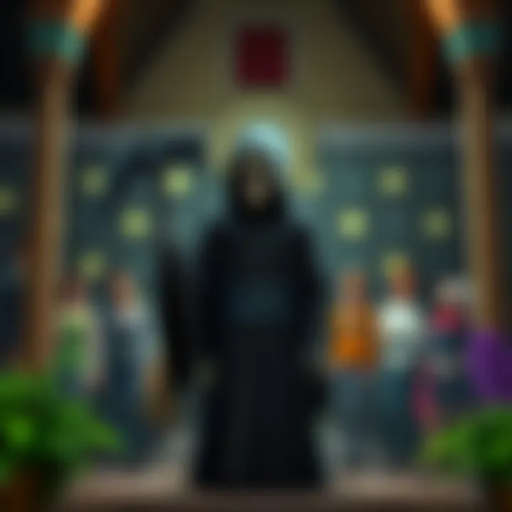 The Grim Reaper character standing in a house with a sad expression, surrounded by Sims characters looking surprised.