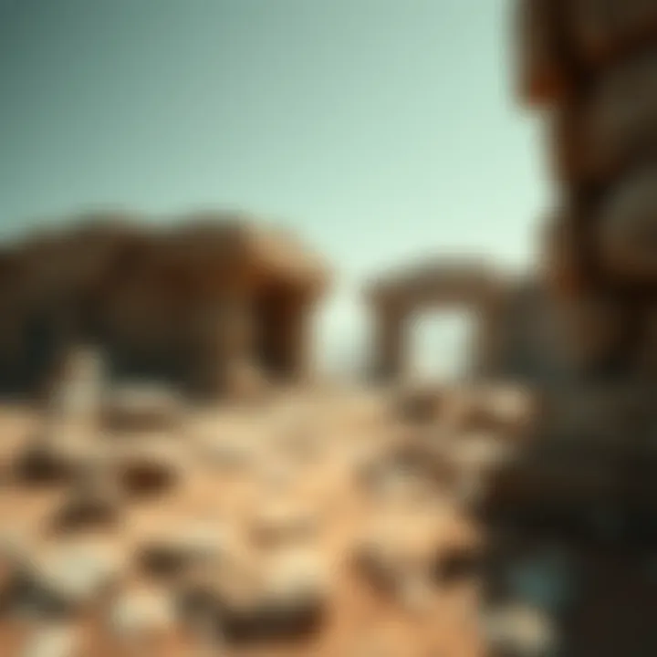 Close-up view of grime accumulation on ancient forerunner structures, showing layers of dirt and wear over time.