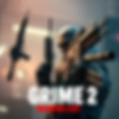 A player holding various weapons in Grime 2, including heavy and light options, with a focus on strategizing for gameplay.