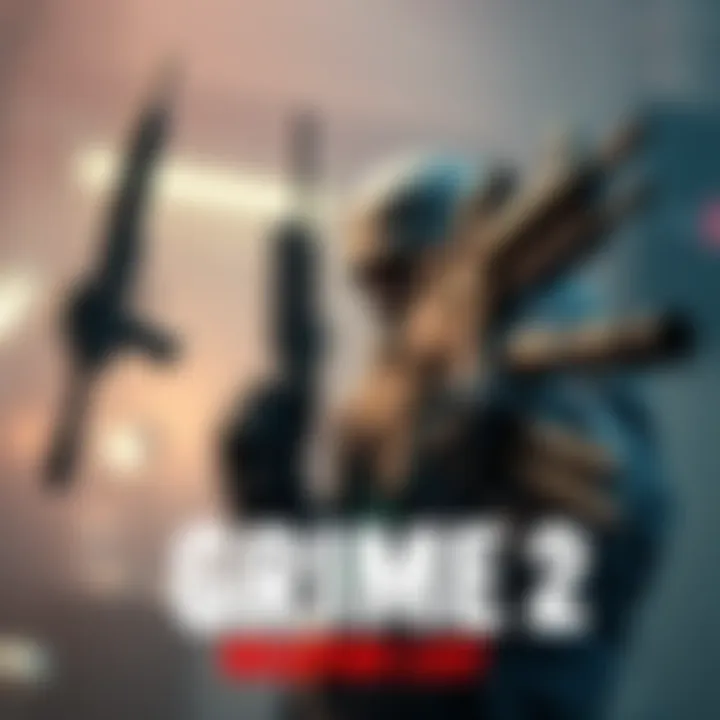 A player holding various weapons in Grime 2, including heavy and light options, with a focus on strategizing for gameplay.