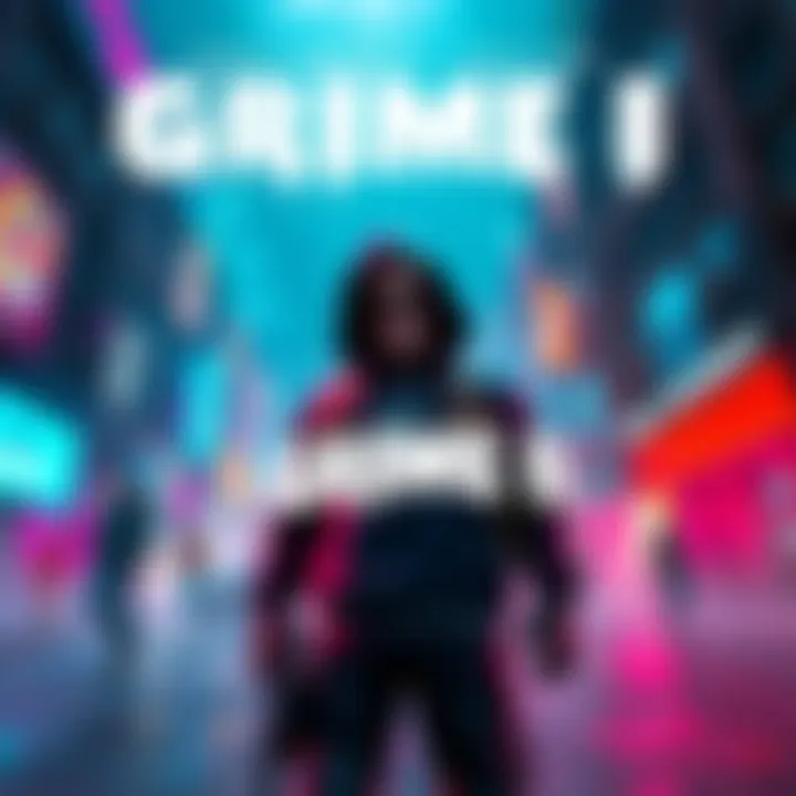 A character from GRIME II standing in a vibrant, action-packed environment, showcasing new gameplay features.