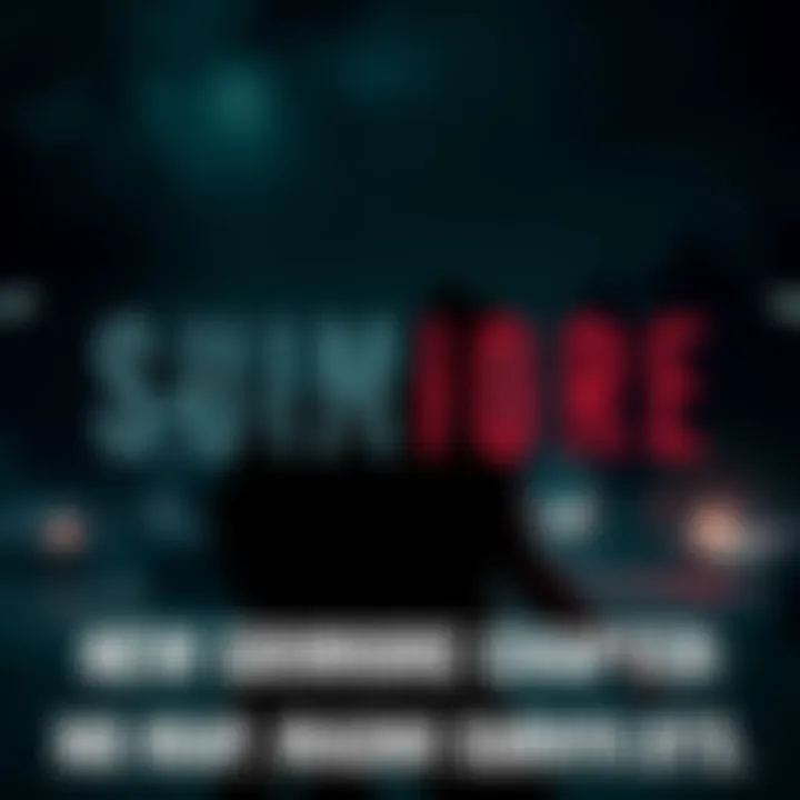 A graphic showing two characters representing killers and survivors in a dark setting, highlighting the focus of the new Grimiore chapter without a map.