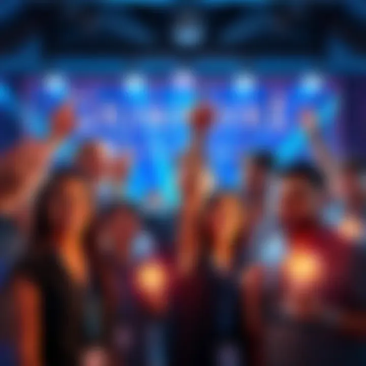 A group of people celebrating the winners of the Grimoire contest with awards and smiles.