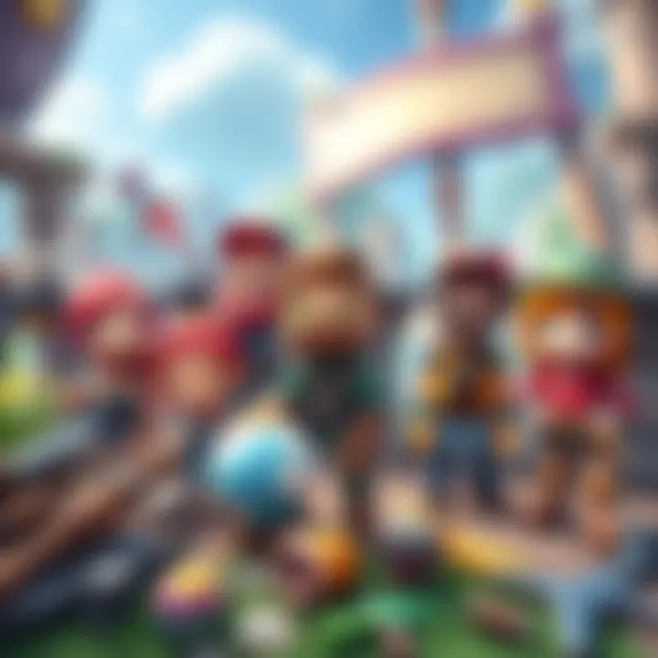 Grind and Sandbox Game Characters Colorful characters from popular grind and sandbox games like Terraria and Stardew Valley are shown in a vibrant gaming environment with crafting tools and building elements.