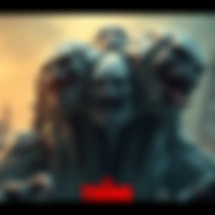 Grotesque Blob of Flesh A monstrous, shifting mass of flesh with various heads visible, representing the victims of 'The Thing,' symbolizing its unstoppable growth.