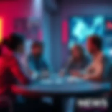 People gathered around a table discussing the value of exclusive bonus content in media