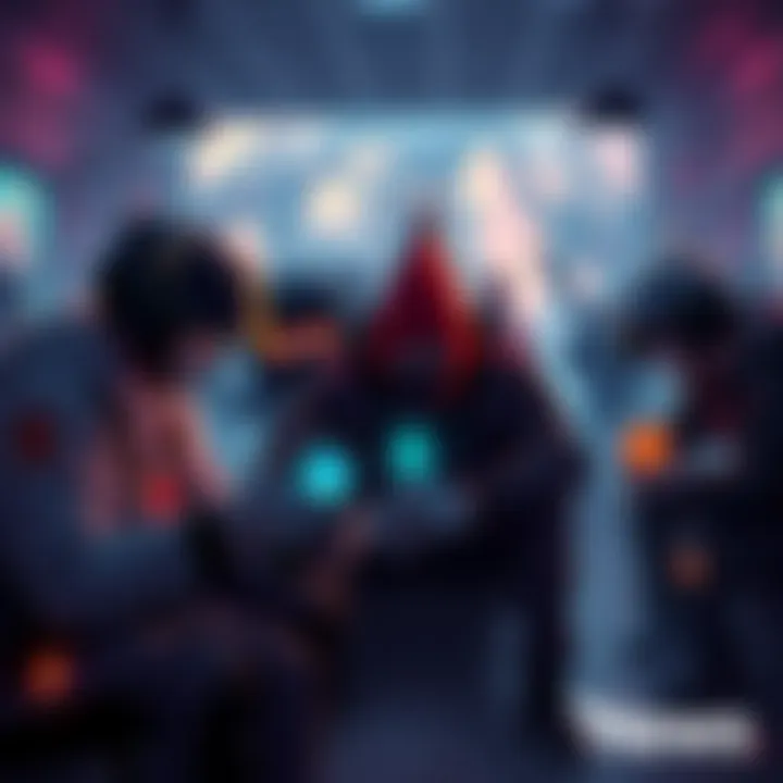 A group of players collaborating to collect runes in a game setting.