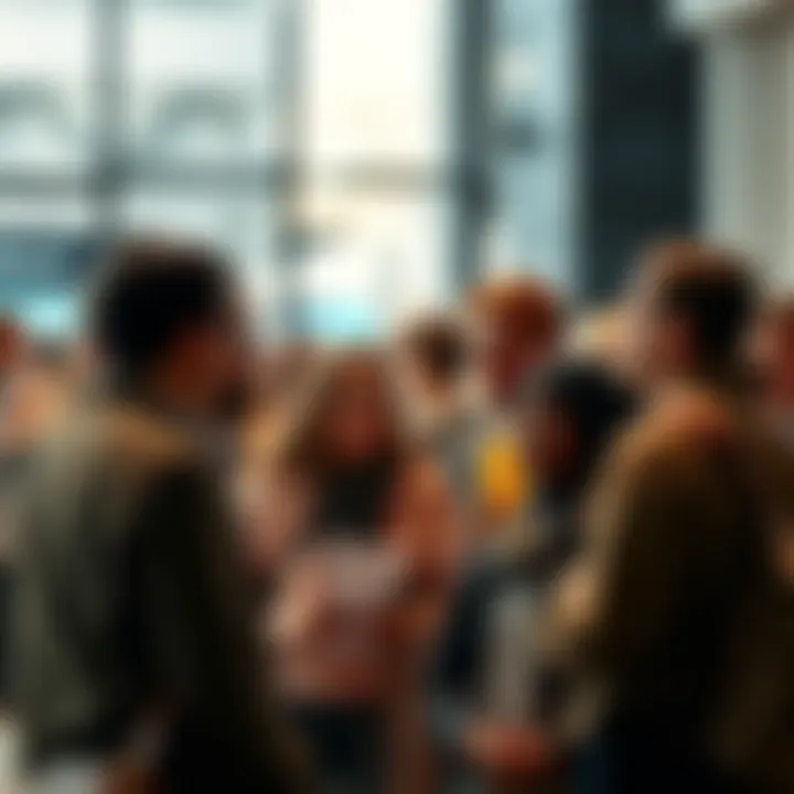 A diverse group of people engaged in a lively discussion, exchanging ideas and opinions in a public space.