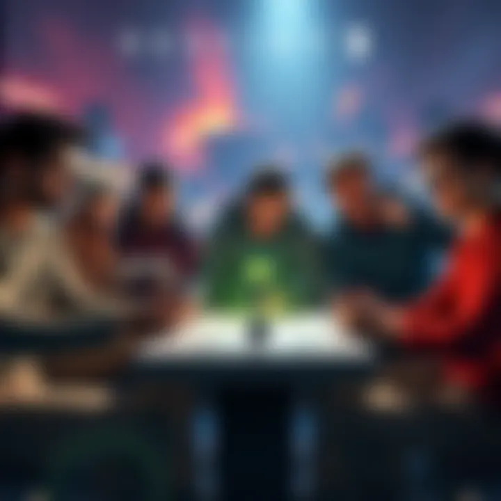 Six adults playing Destiny 2 together, strategizing for the raid Salvation's Edge