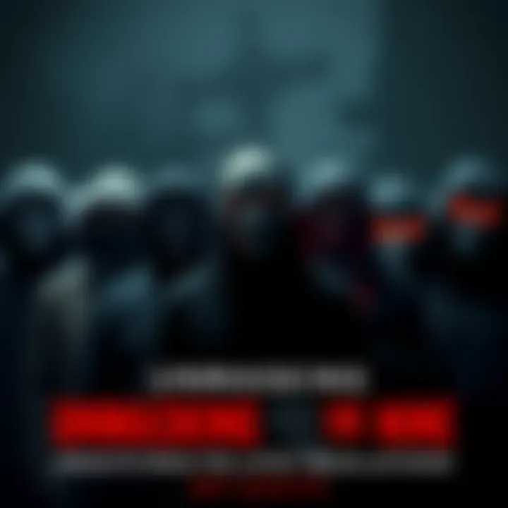 A diverse group of individuals wearing masks, standing together in shadows, symbolizing secrecy and intrigue surrounding the Nine.