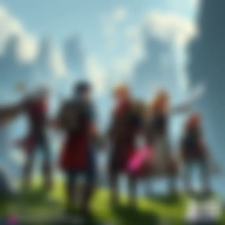 Players interacting in a vibrant MMORPG setting, showcasing characters of various classes and races engaging in quests together.