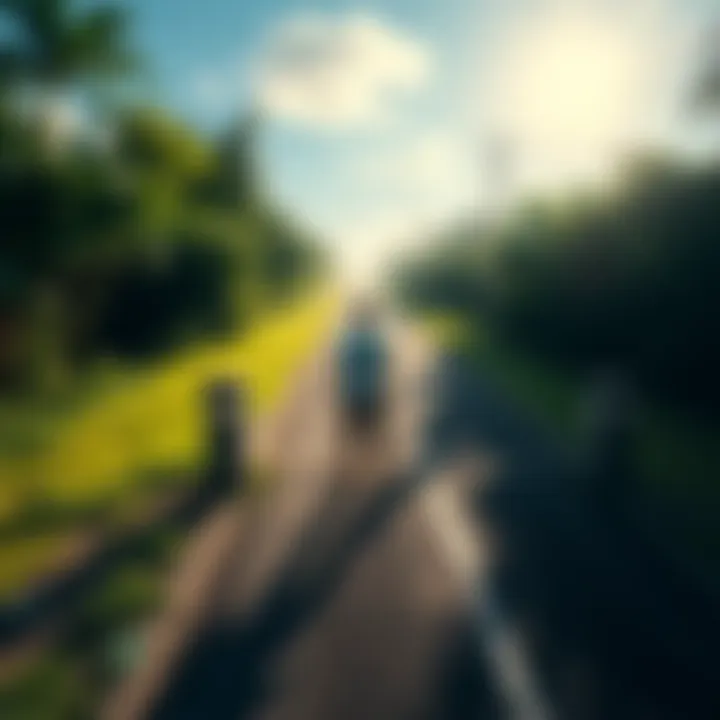 A person standing at a crossroads, looking towards two different paths, symbolizing choices in life and the impact of change, surrounded by greenery and sunlight.