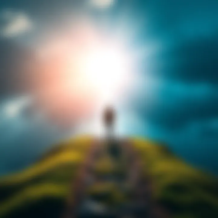 A person standing on a path symbolizing personal and professional growth, with bright light ahead representing opportunities from Sharted Hope