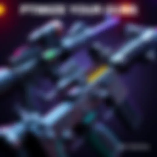 A close-up view of Groza and Peacekeeper guns showcasing various upgraded attachments for better performance