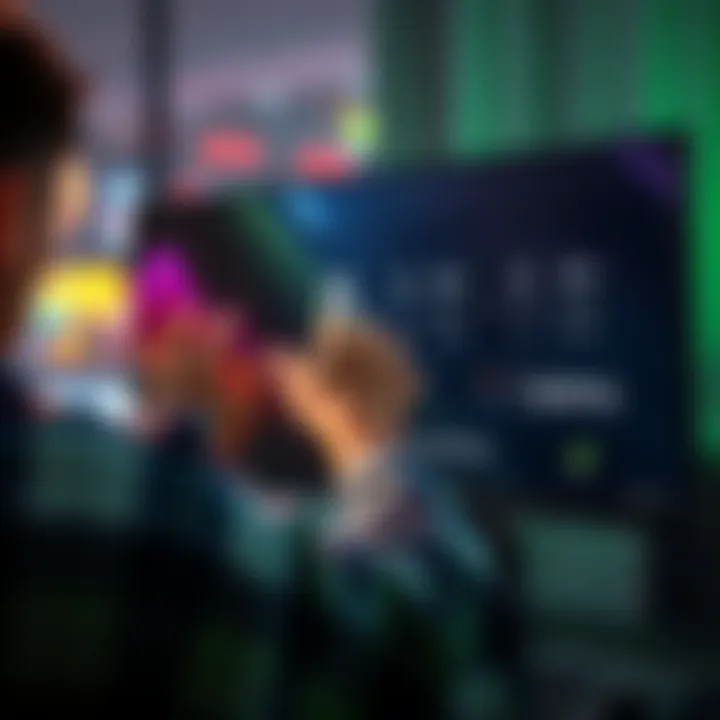 Gsync settings on a 144Hz monitor A user adjusting Gsync settings on a 144Hz monitor while gaming, showing fluctuating refresh rates on the screen.