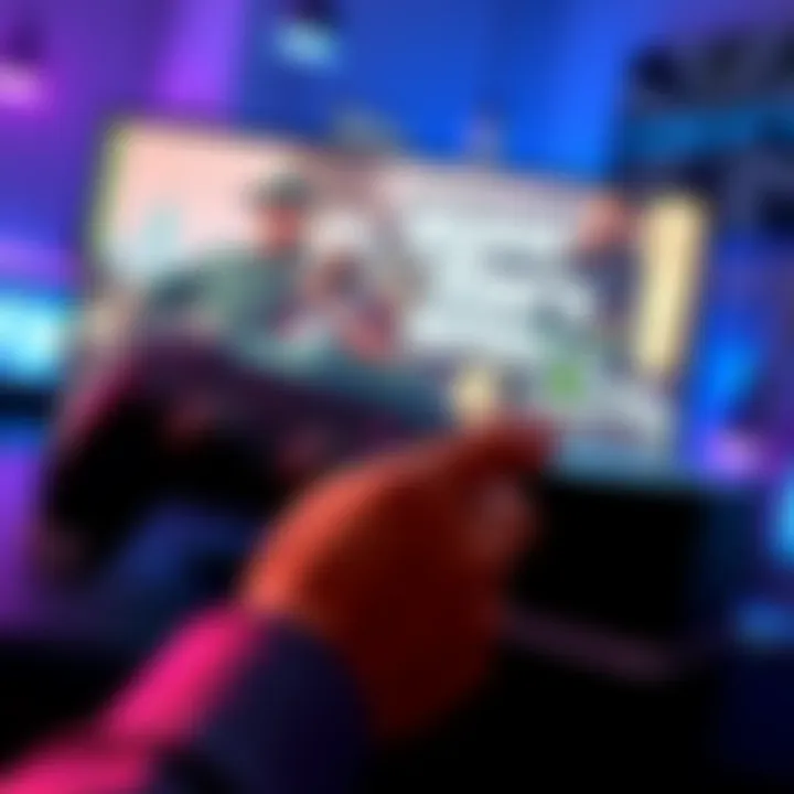 A gamer playing Grand Theft Auto V on a PlayStation 5 console with a controller in hand