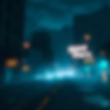 A dark and gritty cityscape from the GTA 5 Beta showing dimly lit streets and intense atmosphere