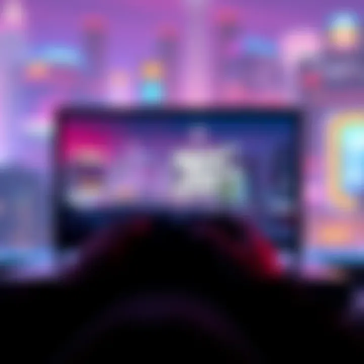 A person playing GTA5 offline on an Xbox One console, showing the game's vibrant cityscape on the screen