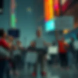 Gamers holding signs expressing their dissatisfaction with the digital-only release of GTA 6, gathered in a public space.