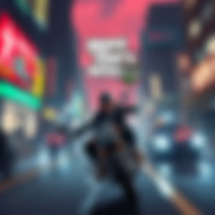 Cover art of Grand Theft Auto 6 showing an action-packed urban scene with characters and vehicles