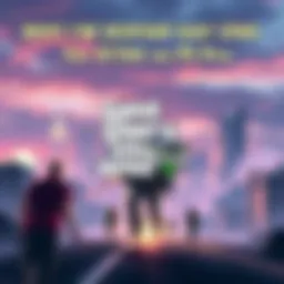 Cover of GTA6 showing iconic cityscape with characters in action