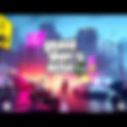 A vibrant scene showcasing new features in GTA 6 with characters in an urban setting and vehicles in action