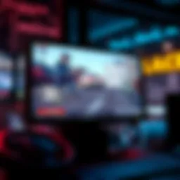 A hacker's digital screen displaying GTA 6 gameplay footage with warning signs