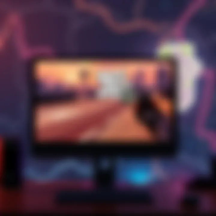 A computer screen showing gameplay footage of Grand Theft Auto 6, with a background of Rockstar's logo and a map of a city, indicating a development leak from India.
