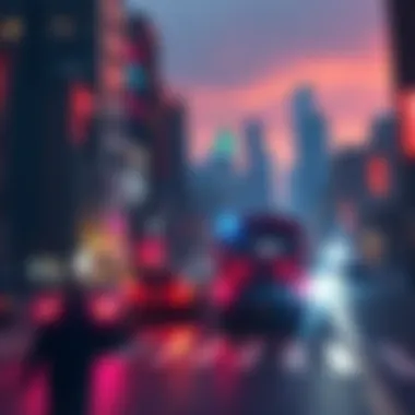 GTA6 leaked footage scene Screenshot from leaked Grand Theft Auto VI footage showing a cityscape with characters and vehicles