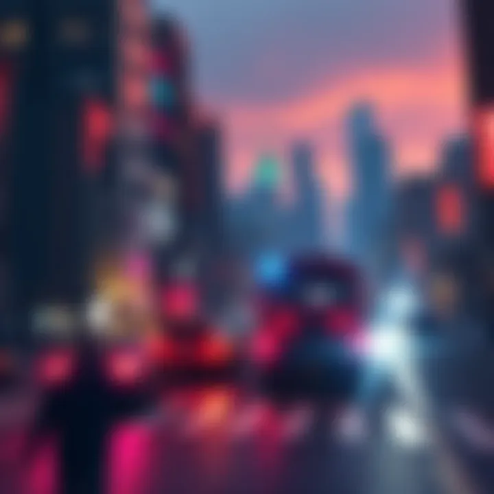 GTA6 leaked footage scene Screenshot from leaked Grand Theft Auto VI footage showing a cityscape with characters and vehicles