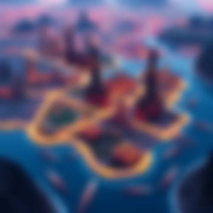 GTA 6 Map and Features Illustration of the new GTA 6 map showcasing five counties with vibrant city areas and action scenes