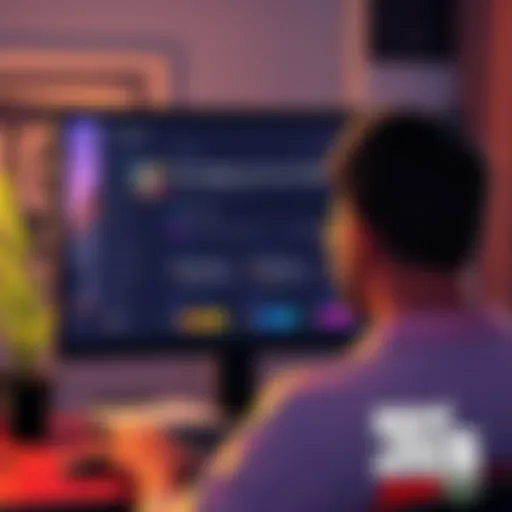 A person looking at a computer screen displaying a forum discussion about GTA6 multiplayer prices, with various price tags shown.