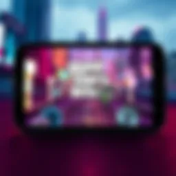 A graphic showing the performance capabilities of GTA 6 on handheld devices, highlighting portability and gameplay experience.