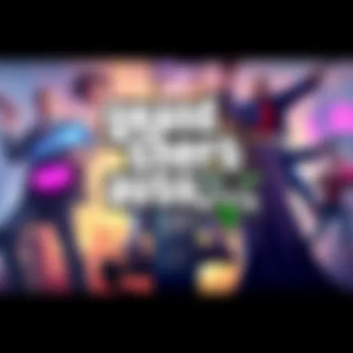 A vibrant teaser image showcasing the iconic GTA 6 logo with exciting visuals of characters and cityscapes, hinting at an upcoming trailer release.