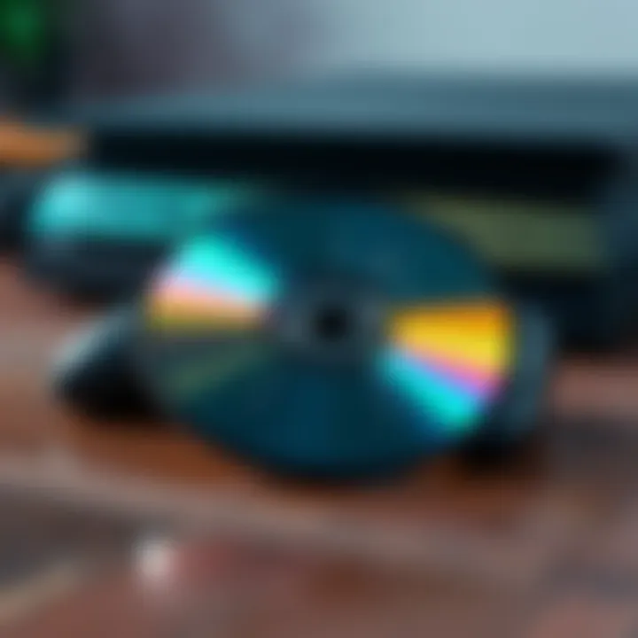 A scratched GTA V disc on a table with a PS4 console in the background