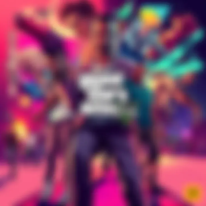 GTA VI Cover Art Fan Interpretation Artistic fan rendering of the chaotic GTA VI cover, showcasing unique character designs and vibrant colors