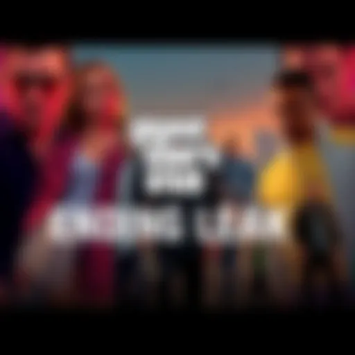 A graphic showing key characters and locations from GTA VI, hinting at plot twists and connections to past games.