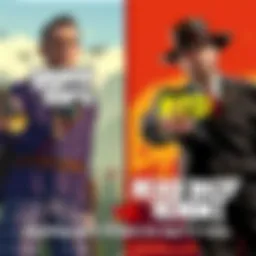 A split image showing Grand Theft Auto and Red Dead Redemption 2 gameplay scenes, highlighting the debate over favorite video games.