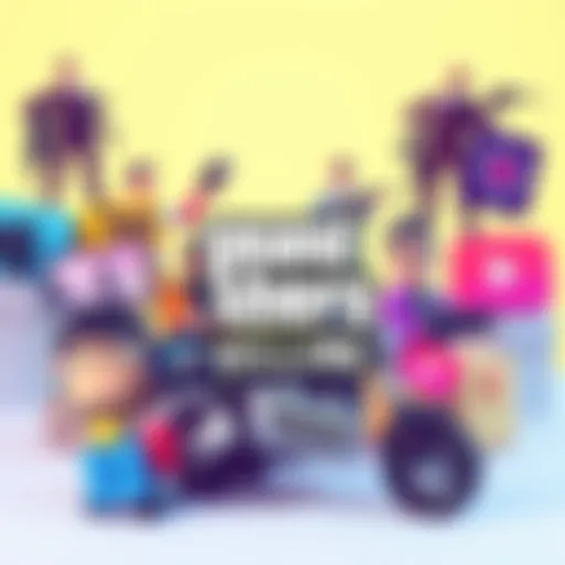 A colorful graphic featuring fun and creative poll ideas for a GTA YouTube channel, with gaming elements and vibrant designs