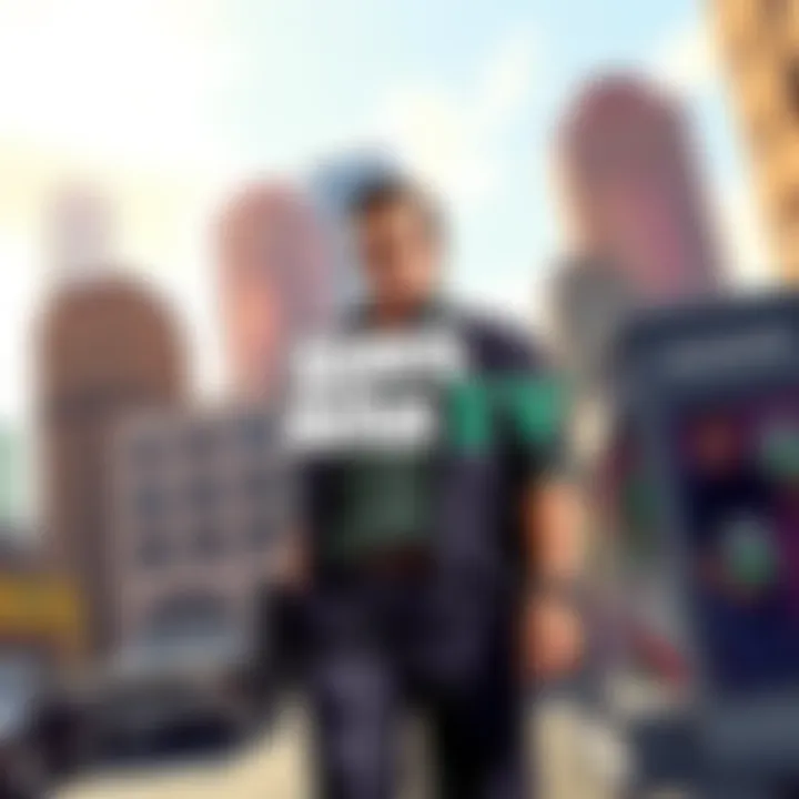The cover art of Grand Theft Auto IV featuring the main character in urban setting with iconic buildings in the background